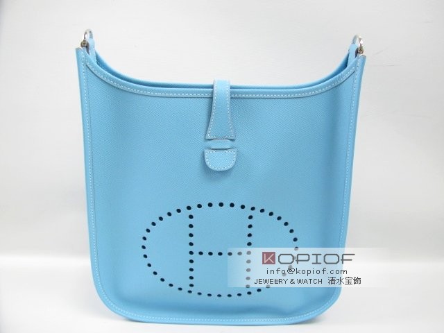 エルメス エヴリン スーパーコピー(トロワ)PMヴォーエプソン セレスト(金具シルバー) her122